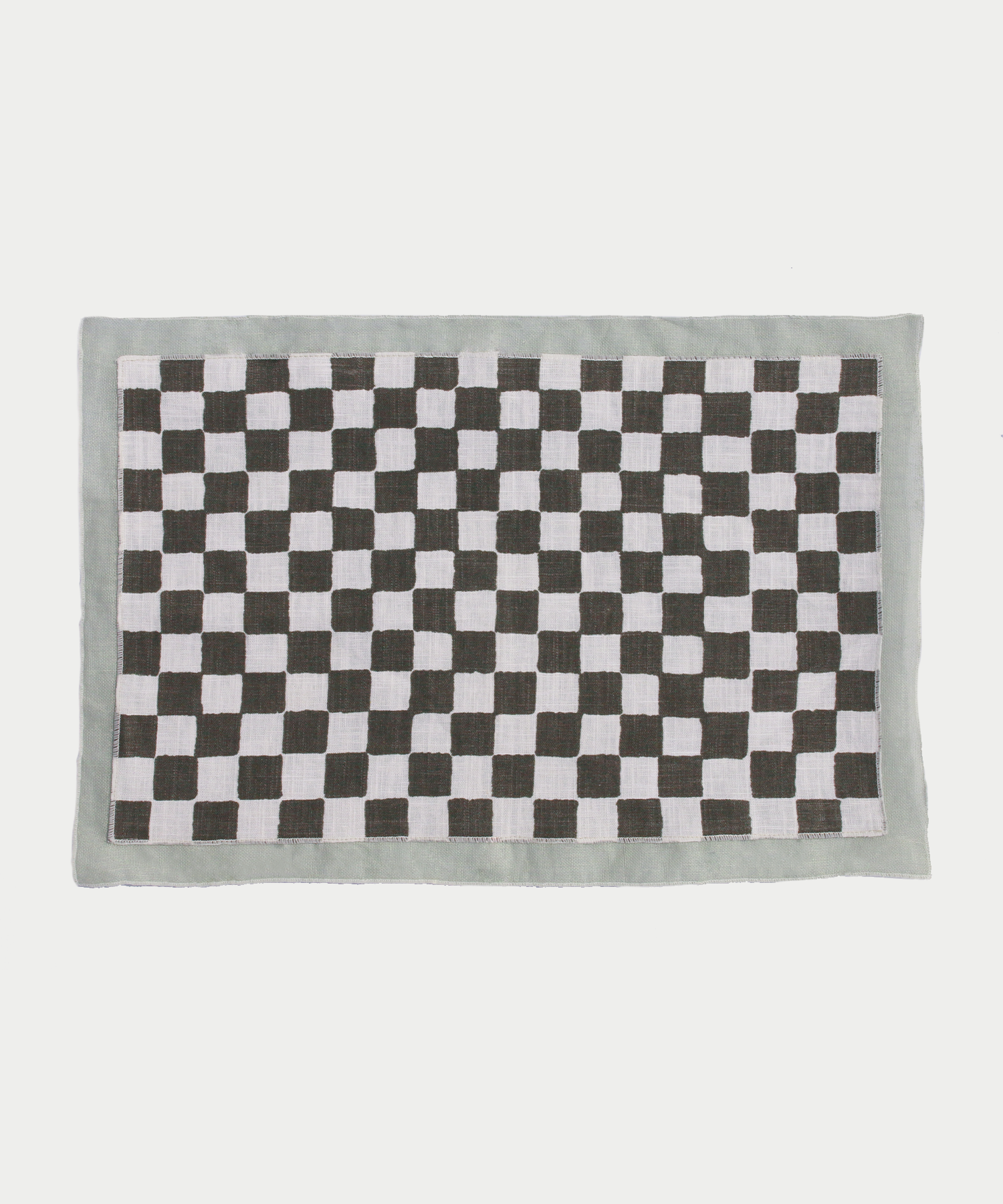 Checkerboard Linen Tablemat - Black